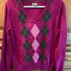 Izod Argyle V-Neck Sweater